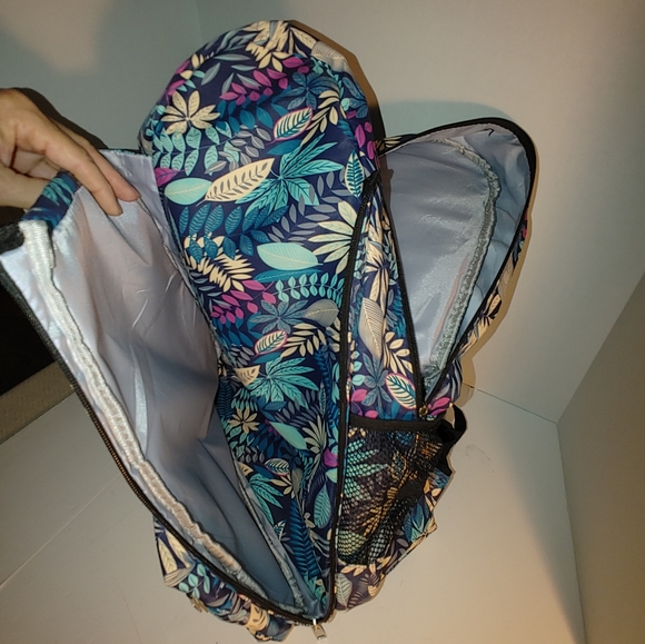 Hawaii Spirit Floral Design Canvas Backpack Beach Bag 2 bottle holders - Picture 14 of 16